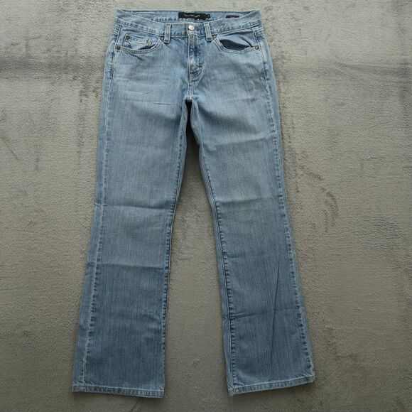 Calvin Klein Jeans Women's Size 8 Blue Mid-Rise Flare Denim 31.5" Inseam Stretch - Picture 1 of 16